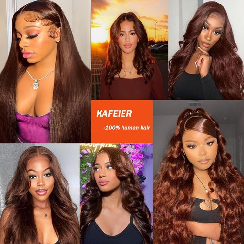 Chocolate Brown 4# Closure 4x4 Free Part Body Wave Closure Brazilian Human Hair Extensions Preplucked Bleached Knots Sew In Weave Virgin Hair Lace Front Closure For Women Wet And Wavy 20 Inch