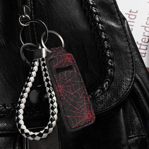 gearider Spider Web Chapstick Holder for Women Girl Neoprene Lip Balm Lipstick Lip Gloss Holder Portable Chapstick Holder Keep from Scratched and Dust, 5 PCS