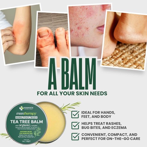 KESMEDIK Tea Tree Oil Balm - Soothes Itching & Rashes | Antifungal Relief for Skin Issues