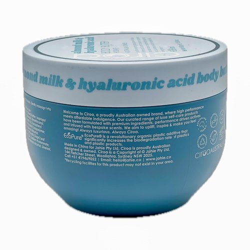 Ciroa Ultra-Hydrating Body Butter - Shea Butter, Glycerin & Almond Milk | 15.8 oz