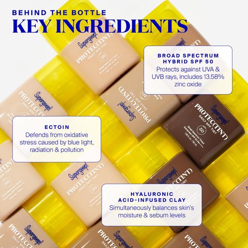 Supergoop! Protec(tint) Daily Skin Tint SPF 50 - 46N - Light, Buildable Coverage for Immediately Smooth, Even-Looking Skin - Natural Finish