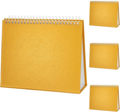 PATIKIL Desk Calendar Base - 4 Pack Flip Calendar Stand | 8.3 x 6.7 Inch Pearl Paper for DIY Home Office Decor