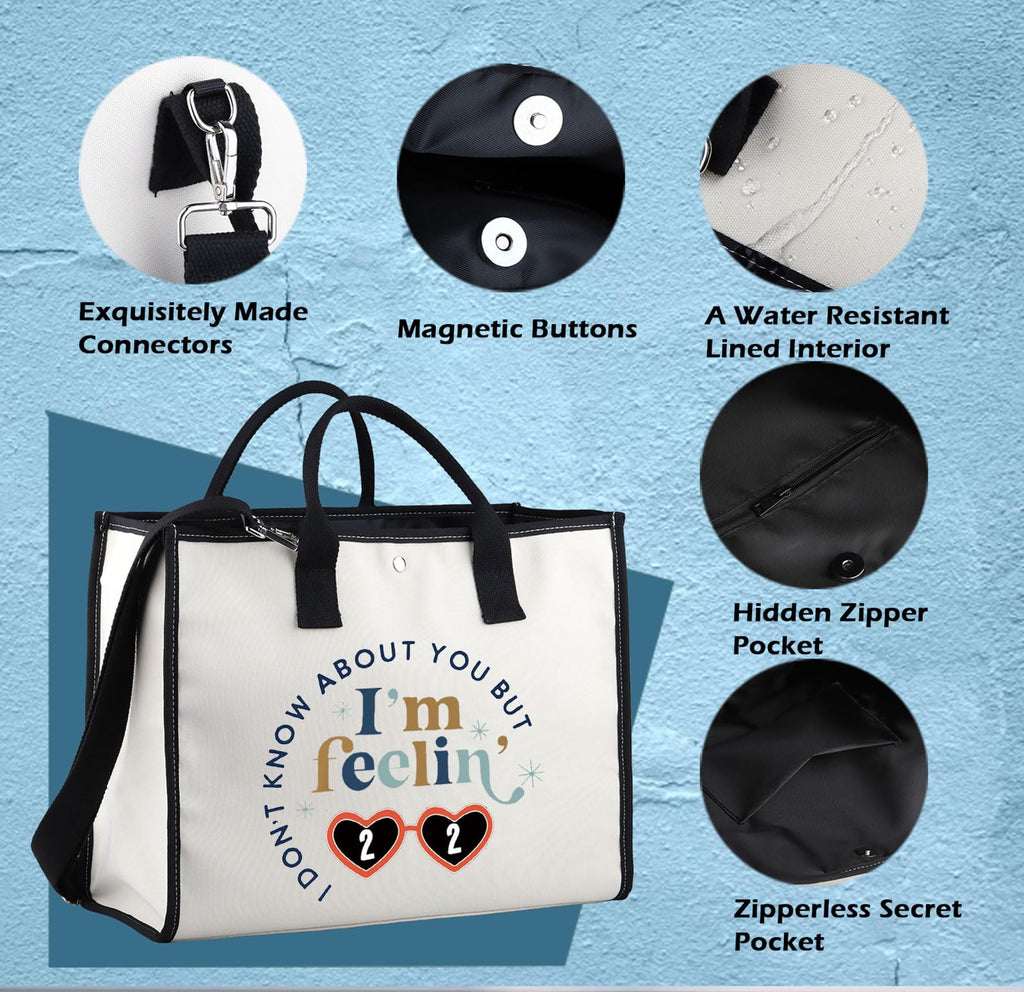 XYANFA I'm Feeling 22 Makeup Bag 22 Birthday Gift Singer Fans Gift Singer's Merchandise (feelin' 22 tote bag)