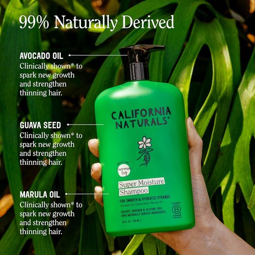 California Naturals Moisture Shampoo & Conditioner Set - Natural, Vegan Hair Care Bundle for All Hair Types | 20 fl oz