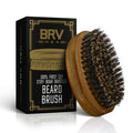 BRV MEN Beard Brush | Firm Boar Bristles | First-Cut Boar Hair Bristles | The Ideal Gift For Men (Green Sandalwood)