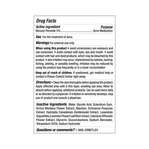 DRMTLGY Acne Spot Treatment and Cystic Acne Treatment. Acne Serum with Micronized Benzoyl Peroxide 5% and Glycolic Acid. 1.1 oz, 2 pack