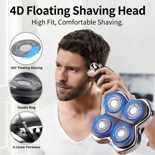 Replacement Head Compatible with Pitbulls Gold PRO GX5,Silver PRO SX5,Palm MX5,Platinum PRO PX5,Bull-Dog Razor - Hypoallergenic Stainless Steel Shaver Replacement - Compatible with All Skul Shaver