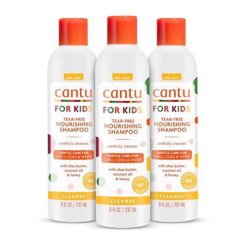 Cantu Care for Kids Nourishing Shampoo - Tear-Free Formula with Shea Butter | 8 fl oz (Pack of 3)