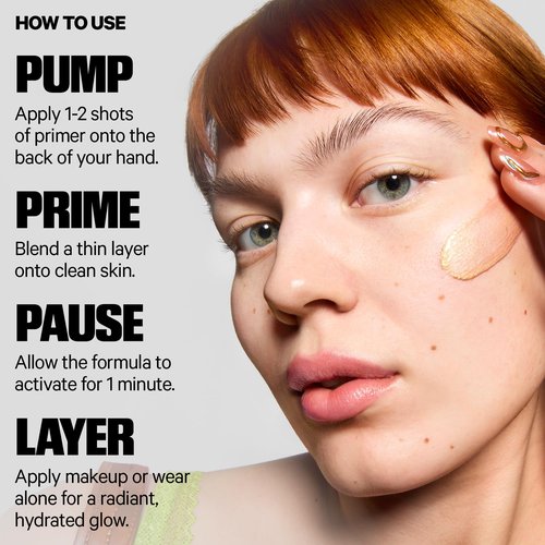 Milk Makeup Hydro Grip + Glow Primer with Hyaluronic Acid – Illuminating Face Primer Grips Makeup for Up to 12 Hours – Silicone-Free, Hydrating Formula with Radiant, Golden Finish – 1 oz