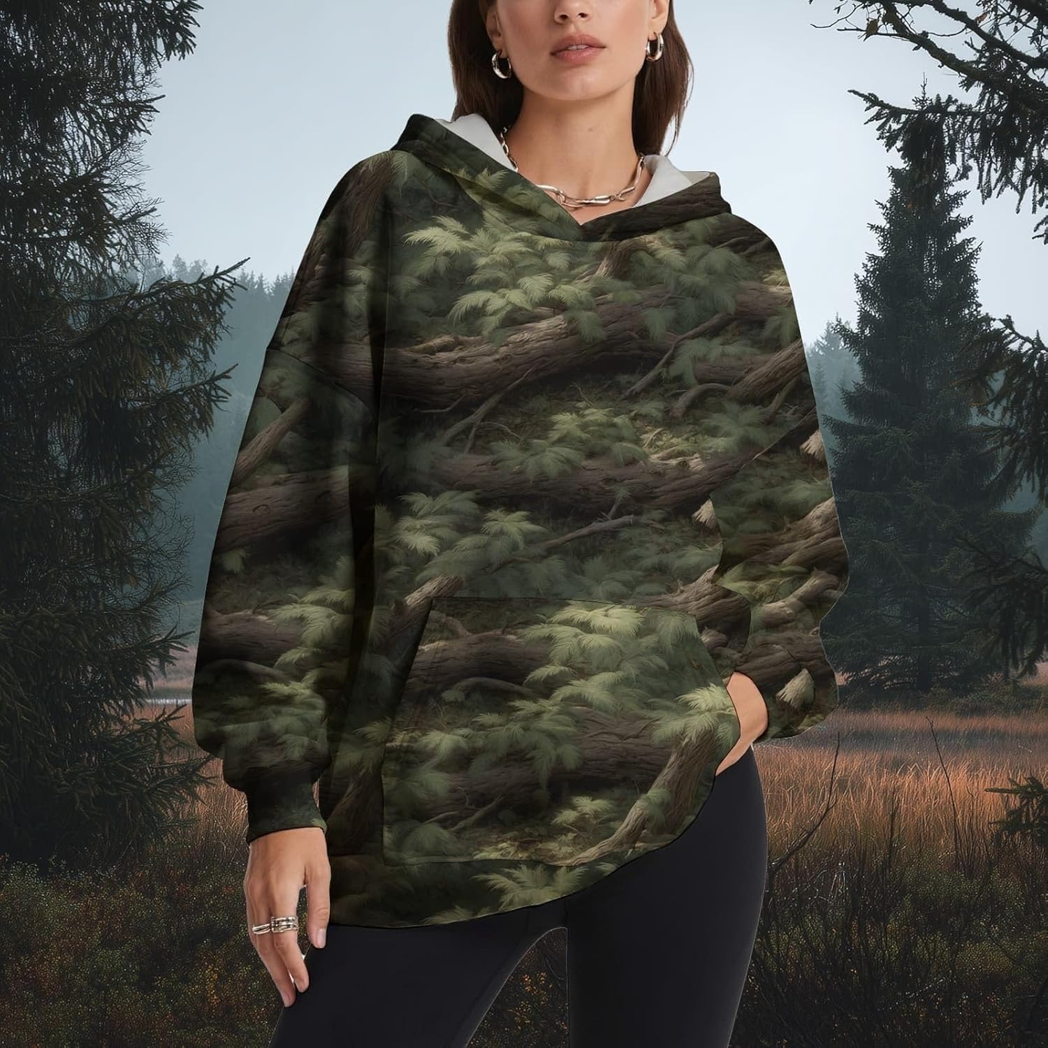 ZOCANIA Women's Camo Sweatshirt - Long Sleeve Pullover with Pockets | Stylish Camouflage Design