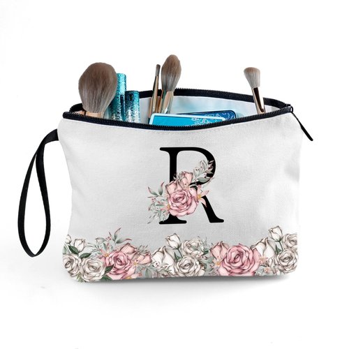 ARIOSEY Teenager Girl Gift Ideas,Personalized Cosmetic Bag,Bride To Be Gifts for Her,Travel Bag for Makeup,Birthday Gifts Women,Monogrammed Tote Bags,Mother's Day Gifts(Letter R)