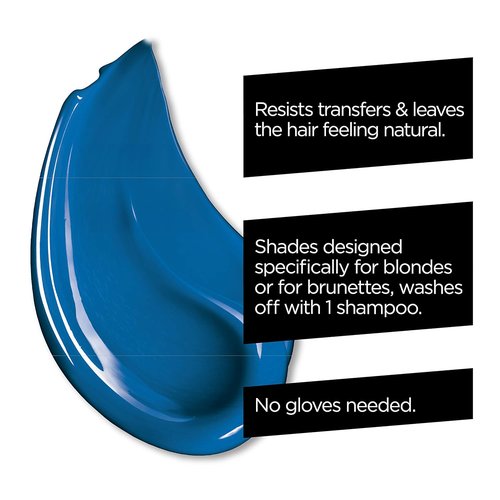 L'Oreal Paris Hair Makeup - Temporary 1-Day Hair Color for Brunettes | Vibrant Blue, 1 Fl Oz