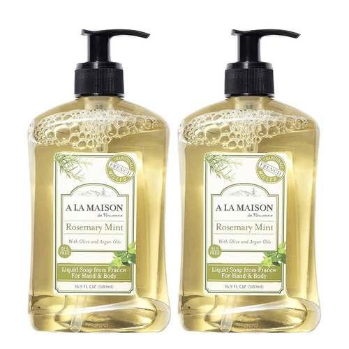 A LA MAISON Rosemary Mint Liquid Hand Soap - Natural, Biodegradable & Vegan - 16.9 oz, 2 Pack