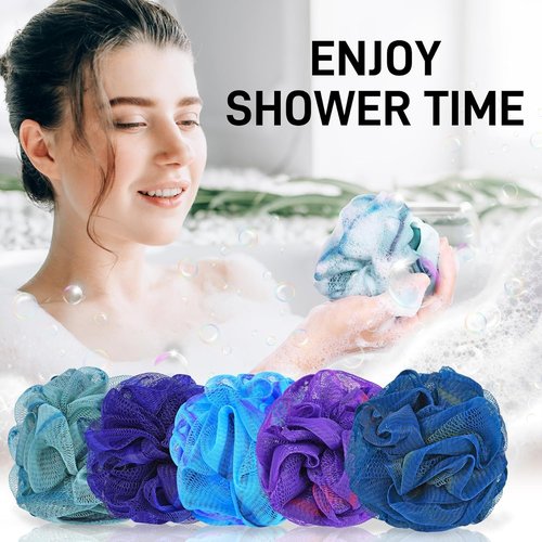 20 Pack Mini Shower Loofah Bath Sponge 20G, Soft Travel Size Nylon Mesh Puff for Body Wash, Loofah Shower Exfoliating Scrubber Pouf for Women and Men, Full Cleanse, Beauty Bathing Accessories