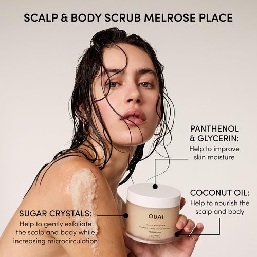 OUAI Hair Care Set - Clarifying Shampoo & Exfoliating Scalp Scrub - Deep Cleansing & Balancing - Hair Care Kit with Detox Shampoo & Travel Size Sugar Scrub for Scalp - Valentine's Day Gifts (2 Count)
