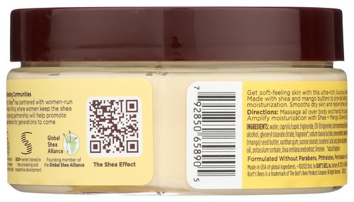 Burt's Bees Shea & Mango Hand & Body Butter - Nourishing Moisturizer, 6.5 OZ