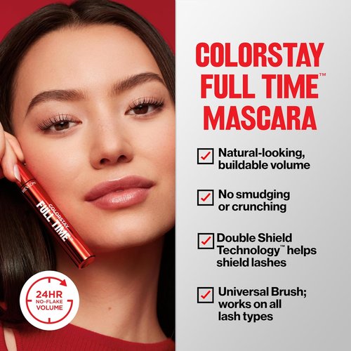 Revlon ColorStay Mascara - Volumizing Eye Makeup with 24-Hour Wear | Smudge-Proof, Flake-Free, 402 Black Brown