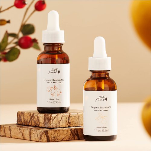 100% PURE Organic Marula Oil Cold-Pressed For Face Body Hair Hydrating Vitamins & Omega Fatty Acids Support Glowing Plumped Up Youthful Skin - Natural Moisturizer Facial Radiance - Vegan - 1oz