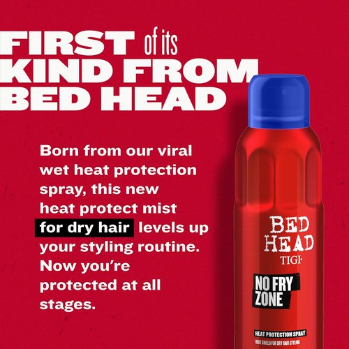 Bed Head by TIGI No Fry Zone Heat Protectant Mist - 450°F Thermal Protection & 72-Hour Humidity Shield | 4.5 oz