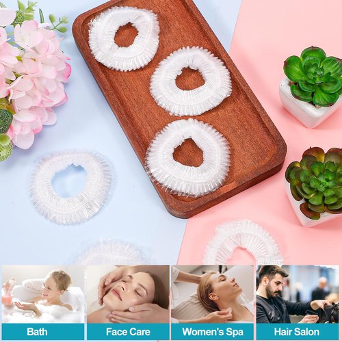 Dyrfolm 50 PCS Disposable Shower Caps - Extra Large, Waterproof Elastic, Thick Hair Caps For Bath & Spa
