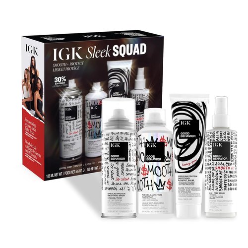 IGK GOOD BEHAVIOR Holiday 2025 Gift Set | Flexible Hairspray, Smoothing Spray & 4-in-1 Prep Spray - Anti-Frizz, Heat Protection & Shine for All Hair Types