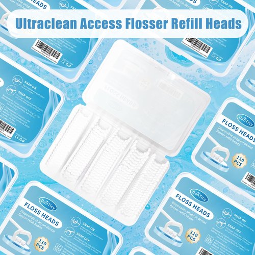 Ultraclean Access Flosser Refill Heads Snap-On Dental Flosser Refill Heads for Proper Oral Care & Hygiene 110PCS