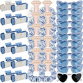 Bridesmaid Scrunchies Proposal Gifts 4.1inch square Hair Claws Bachelorette Hair Clip heart sunglasses gift for Wedding Party Favors (36pcs White&Dusty Blue)