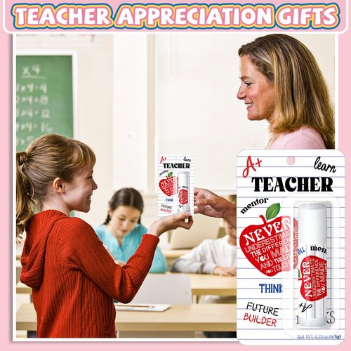 Sacubee 15 Pack Teacher Employee Appreciation Gift Bulk Lip Balm Employee Staff Appreciation Teacher Staff Team Thank You Gift Bulk Honey Flavor Balm Inspirational Party Favors for Women Men (Classic)