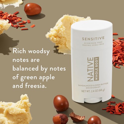 Native | Sandalwood & Shea Butter| Sensitive |Whole Body |Deodorant| 2.4 oz