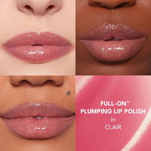 Buxom Full-On Plumping Lip Polish - Tinted Lip Plumper Gloss with Peptides & Vitamin E | AO Clair (Pinky Mauve with Golden Shimmer)