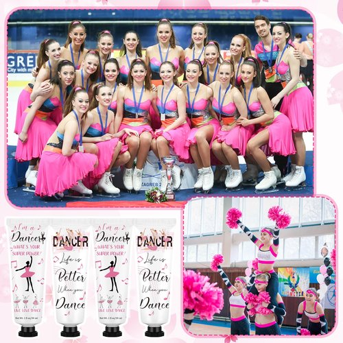 Loopeer 24 Pcs Dancer Gifts Bulk Recital Ballerina Party Favors Double Sided Hand Cream Set Travel Size Moisturizing Hand Lotion Dance Team Ballet Gifts for Women