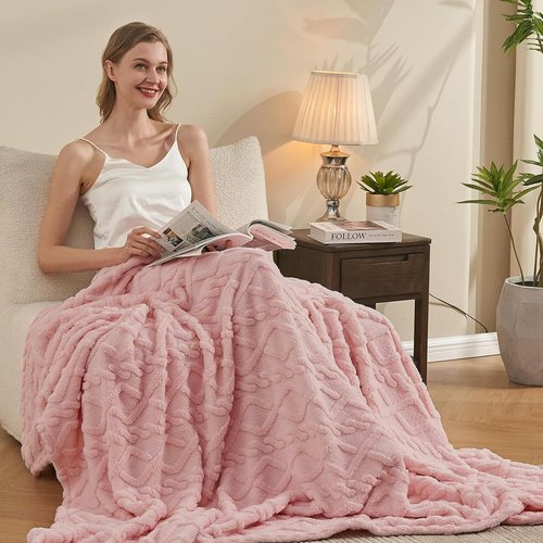 Gifts for Women Self Care Gifts Get Well Soon Gifts, Rose Relaxation Spa Gift Basket Sets with Luxury Flannel Blanket, Unique Mothers Day Mom Gifts Basket for Mom Wife Grandma Sister Friend