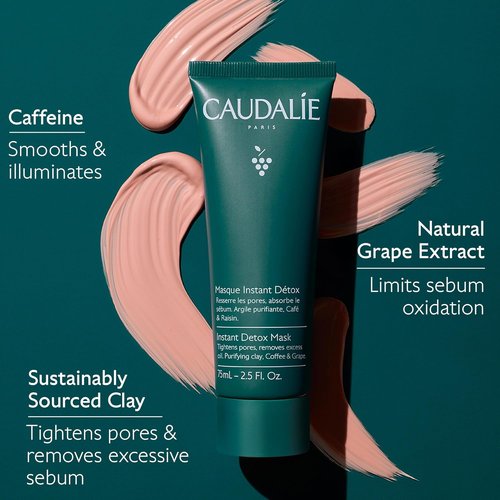 Caudalie Instant Detox Mask - Pore Minimizing Formula for Excess Sebum & Tightening Pores in 10 Minutes