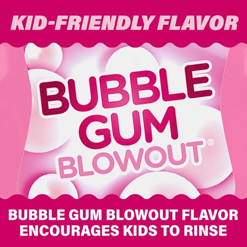 ACT Kids Anticavity Fluoride Mouthwash, Sugar & Alcohol Free Mouth Rinse Strengthens Teeth, Bubble Gum Blowout, 16.9 fl. oz., 2pk
