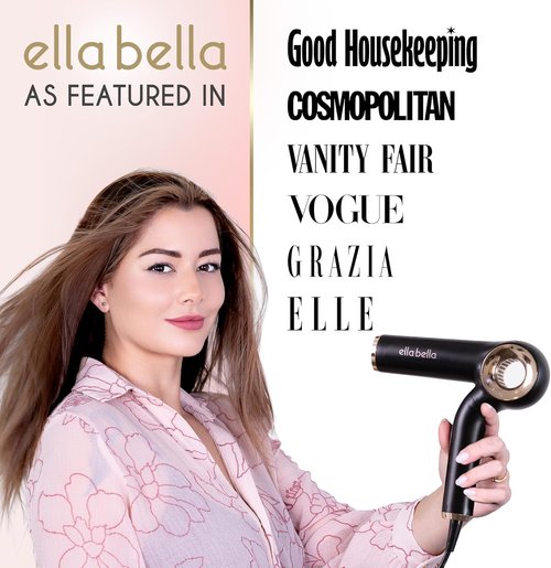 ELLA BELLA® Ionic Hair Dryer - Foldable Design for Travel | Intelligent Heat Control & Rapid Drying