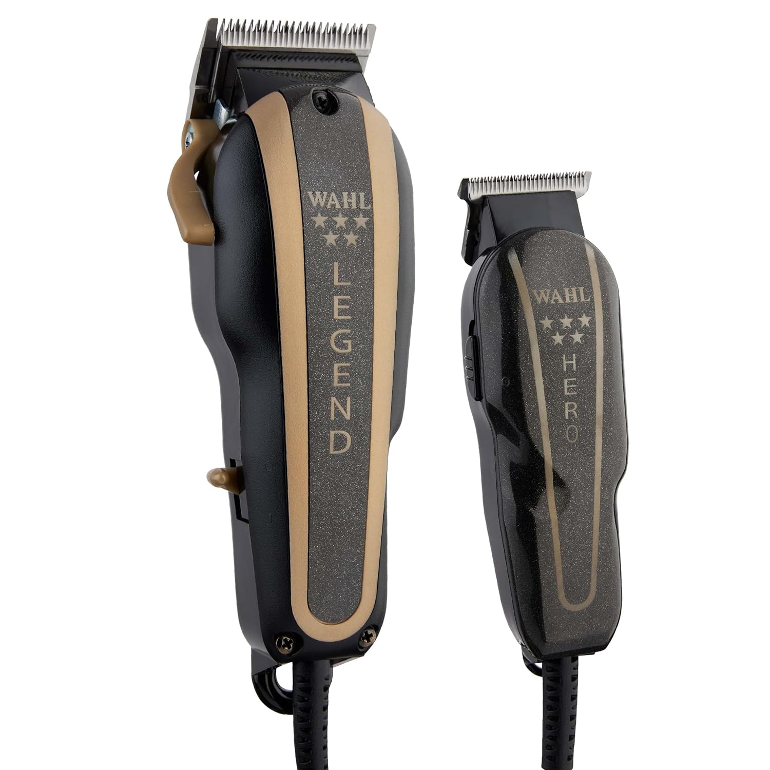 Wahl Professional 5-Star Barber Combo - Corded Legend Clipper & Hero T-Blade Trimmer Set | Black/Gold Finish