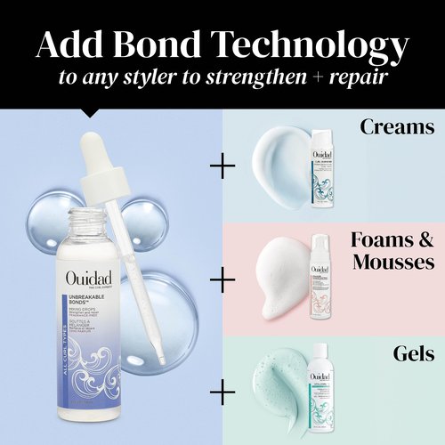Ouidad Unbreakable Bonds Mixing Drops, Strengthen & Repair Hair, Fragrance Free 2 Fl Oz