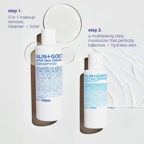 MALIN+GOETZ Vitamin E Face Moisturizer - Lightweight Hydrating Cream for All Skin Types | Fragrance-Free, Vegan | 4 Fl Oz & 8.5 Fl Oz
