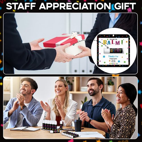 Sacubee 30 Pack Employee Appreciation Gifts Bulk Lip Balm Teacher Employee Staff Team Thank You Gifts You're the Balm Winter New Year Appreciation Party Favors for Women Men Coworkers Volunteer