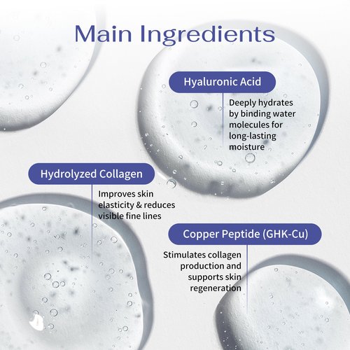 Koreana Skin GHK-Cu Copper Peptide Hydrogel Face Mask Anti-Aging Collagen Booster for Skin Repair, Firming, Fades Acne Scars & Redness. K-Beauty Sheet Mask Treatment