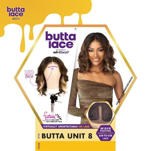 Sensationnel Butta Lace Wigs - Unit 8 Extra Wide 5 Inch Deep Parting Synthetic Preplucked Hairline Glueless Lacefront (2 DARKBROWN)
