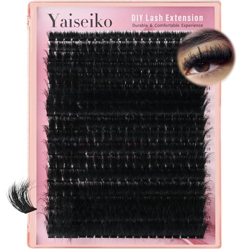 Full Volume Lash Clusters 300D 8-25mm Thick Cluster Eyelash Extensions 340Pcs Wispy 3D Individual Lashes Waterproof Mega Eyelash Clusters Soft False Eyelashes Big Pack, by Yaiseiko