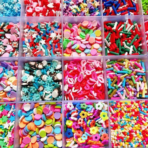 EHOPE Fake Sprinkles 220G Polymer Clay Slices Fake Candy Sprinkle Faux Sprinkles for Nail Art DIY Crafts Cake Phone (28 Styles)