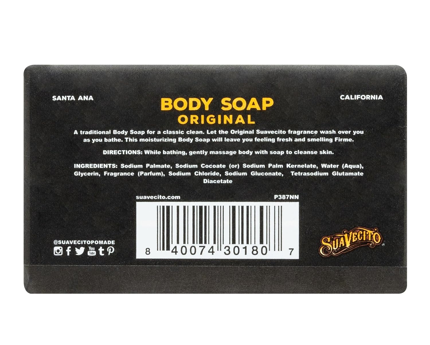 Suavecito Body & Hand Soap Bars - Moisturizing Formula with Masculine Original Fragrance | 6 oz, 3 Pack