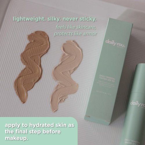 DailyRou Mineral Sunscreen - Hydrating & Brightening Formula for All Skin Types | Lightweight, Non-Greasy, Sheer Finish