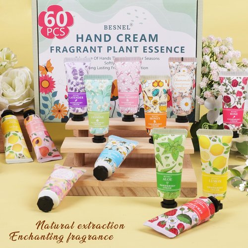 60 Pack Hand Cream Gift Set For Women, Mini Hand Lotion Travel Size in Bulk for Dry Cracked Hands, Mothers Day Gifts,Teacher Appreciation Gifts,Thanksgiving Gift, Bridesmaid Gift,Party Favors