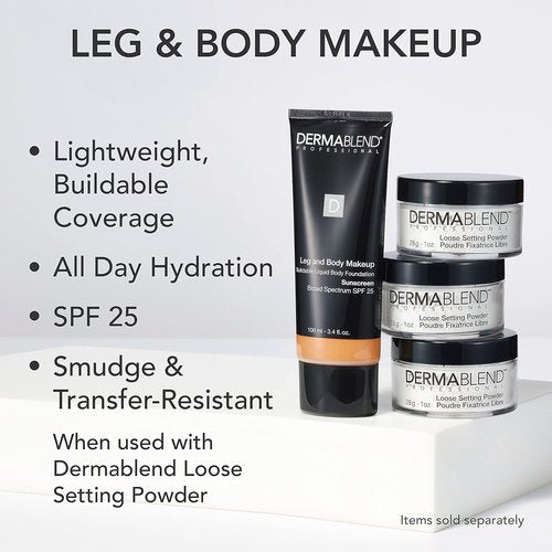 Dermablend Leg and Body Makeup Foundation - SPF 25 for Flawless Coverage & Protection