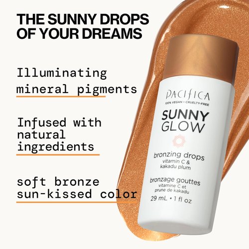 Pacifica Sunny Glow Bronzing Drops - Radiant Skin Enhancer | Vegan & Cruelty-Free
