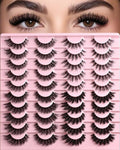 APCYUST Lashes Wispy False Eyelashes Strips 4 Styles Cat Eye Strip Lash Natural Looking Fake Mink Eyelash Pack Short Fluffy Full Lashes that Look Like Extensions Wispies Clear Band Pestañas Postizas