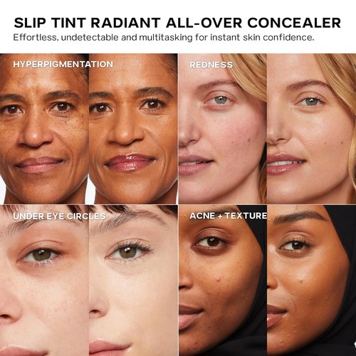 Saie Slip Tint Radiant Cream Concealer - Lightweight Hydrating Makeup for Dark Circles & Blemishes - Shade 24 (0.17 oz)